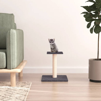 Poste Rascador Para Gatos Con Plataforma Gris Oscuro 38 Cm_1