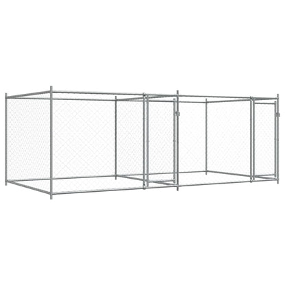 Jaula De Perros Con Puertas Acero Galvanizado Gris 4x2x1,5 M_0