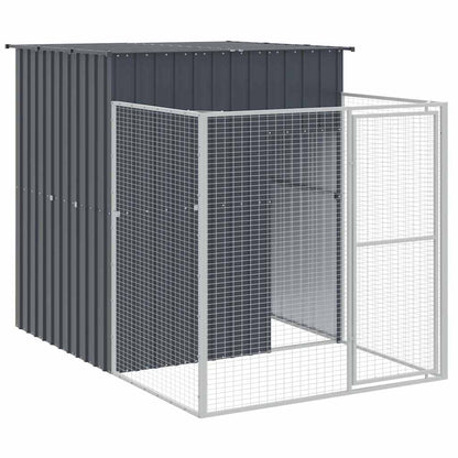 Caseta Perros Con Corral Acero Galvanizado Gris 165x251x181 Cm_0