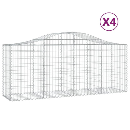 Cestas De Gaviones 4 Uds Forma De Arco Hierro 200x50x80/100 Cm_0