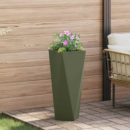 Jardinera 2 Pcs Verde Oliva 30 X 30 X 75 Cm Acero_3