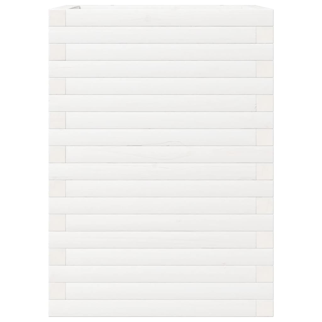 Jardinera Madera Maciza De Pino Blanco 50x50x68,5 Cm_5