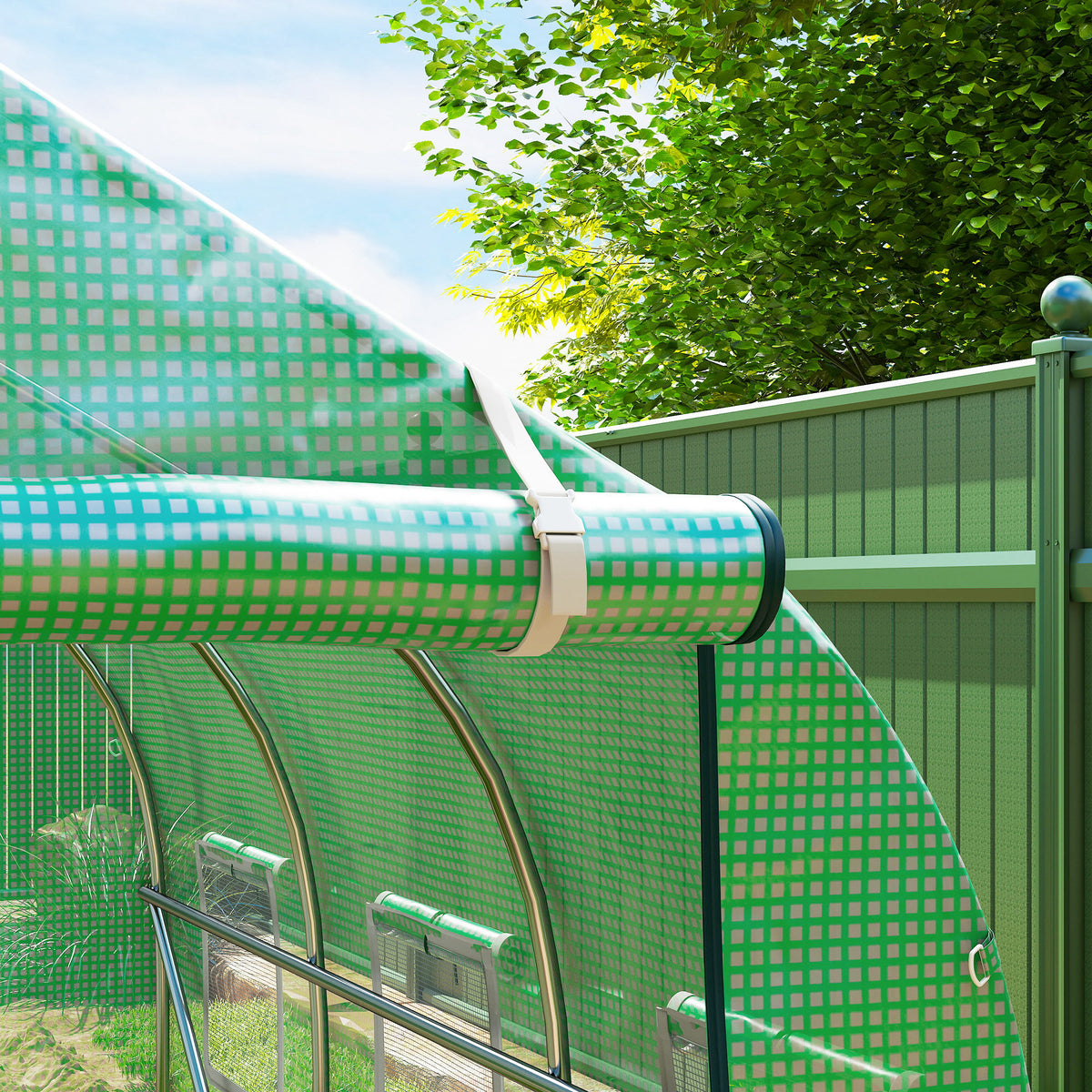Outsunny Invernadero De Exterior 3x2x2 M Con 6 Ventanas De Malla Verde_4