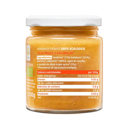 Tarrito BIO calabaza y calabacín +6 meses Smileat 230g