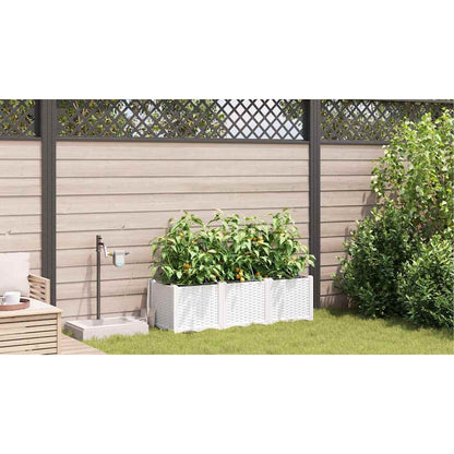 Macetero De Jardín 3 Uds. Blanco 120 X 40 X 37,5 Cm Pp_3