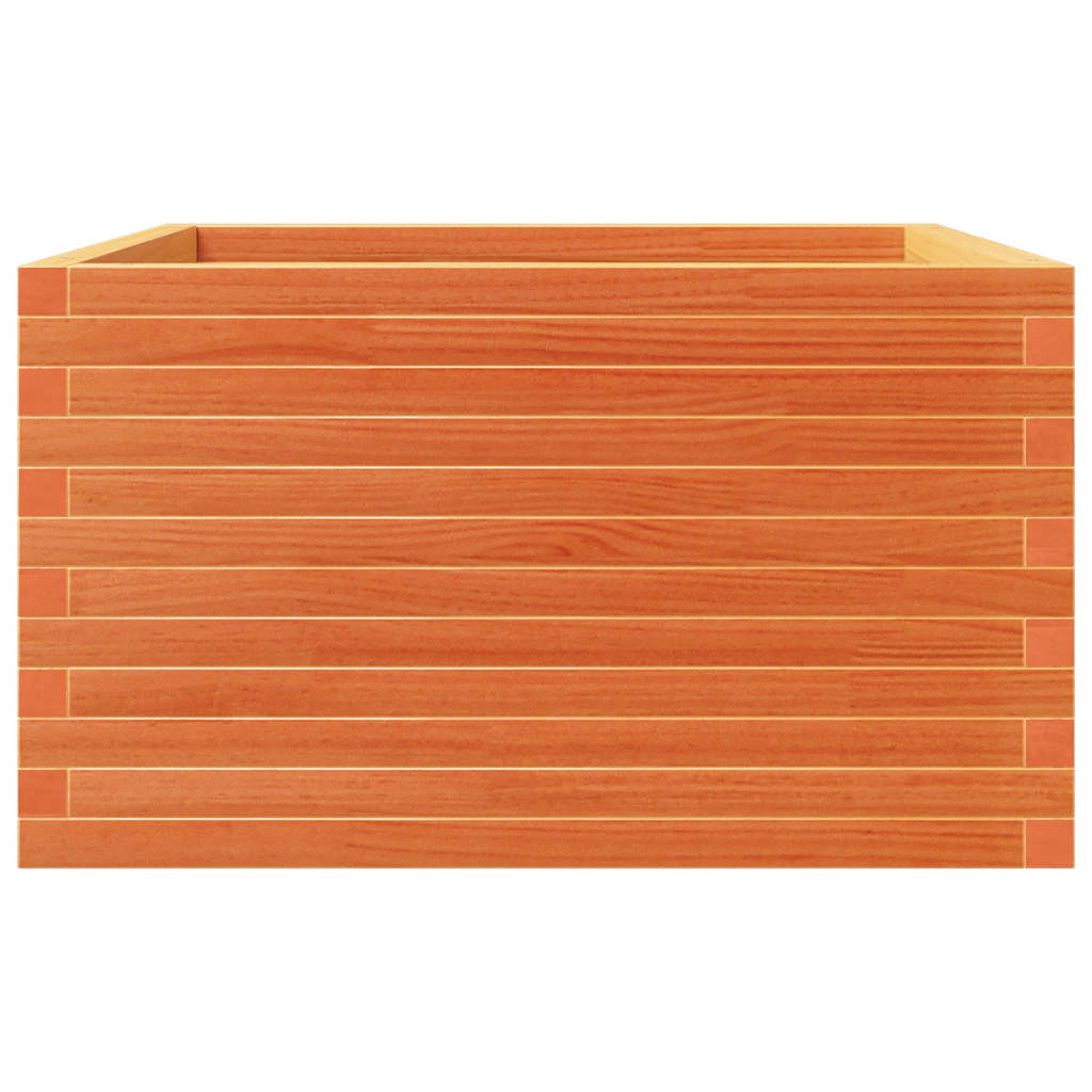 Jardinera Madera Maciza De Pino Marrón Cera 80x80x46 Cm_5