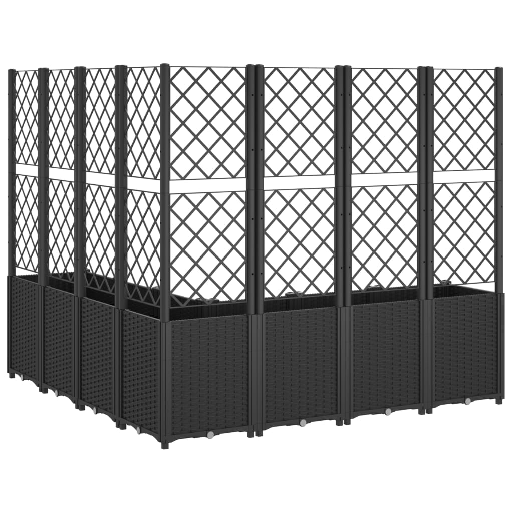 Jardinera Con Enrejado Pp Negro 160x160x140 Cm_4