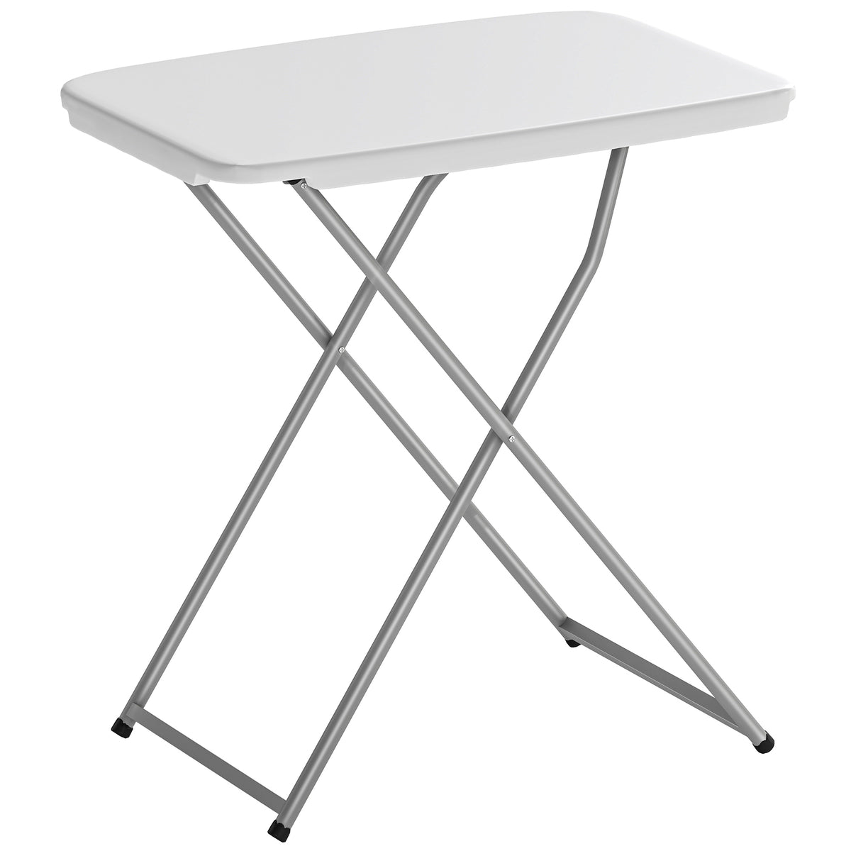 Mesa De Camping Outsunny Metal, Hdpe Blanco 75x50x73.5 Cm_0