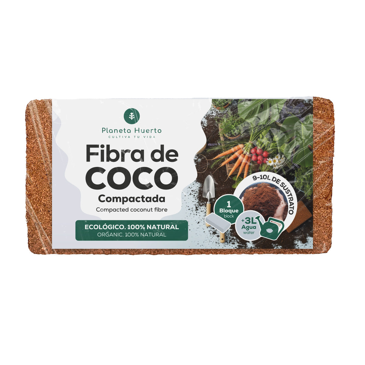 Sustrato Fibra de Coco Planeta Huerto 9 Litros