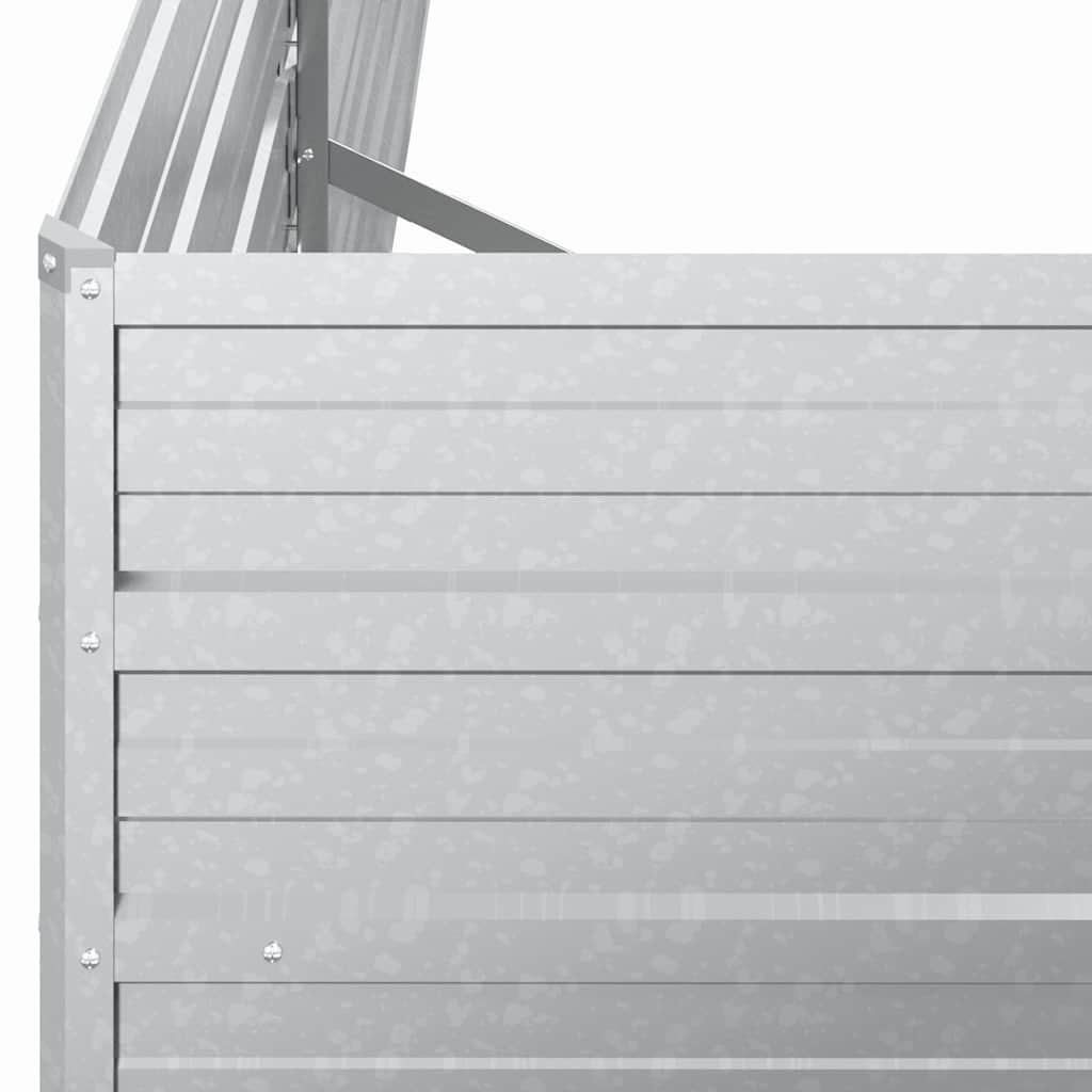 Arriate De Acero Galvanizado Plateado 160x80x45 Cm_5
