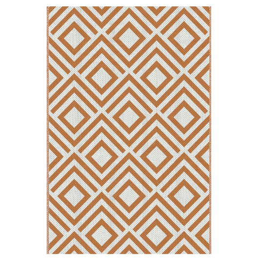 Alfombra De Exterior Reversible De Plástico Outsunny 182x274 Cm Marrón_0