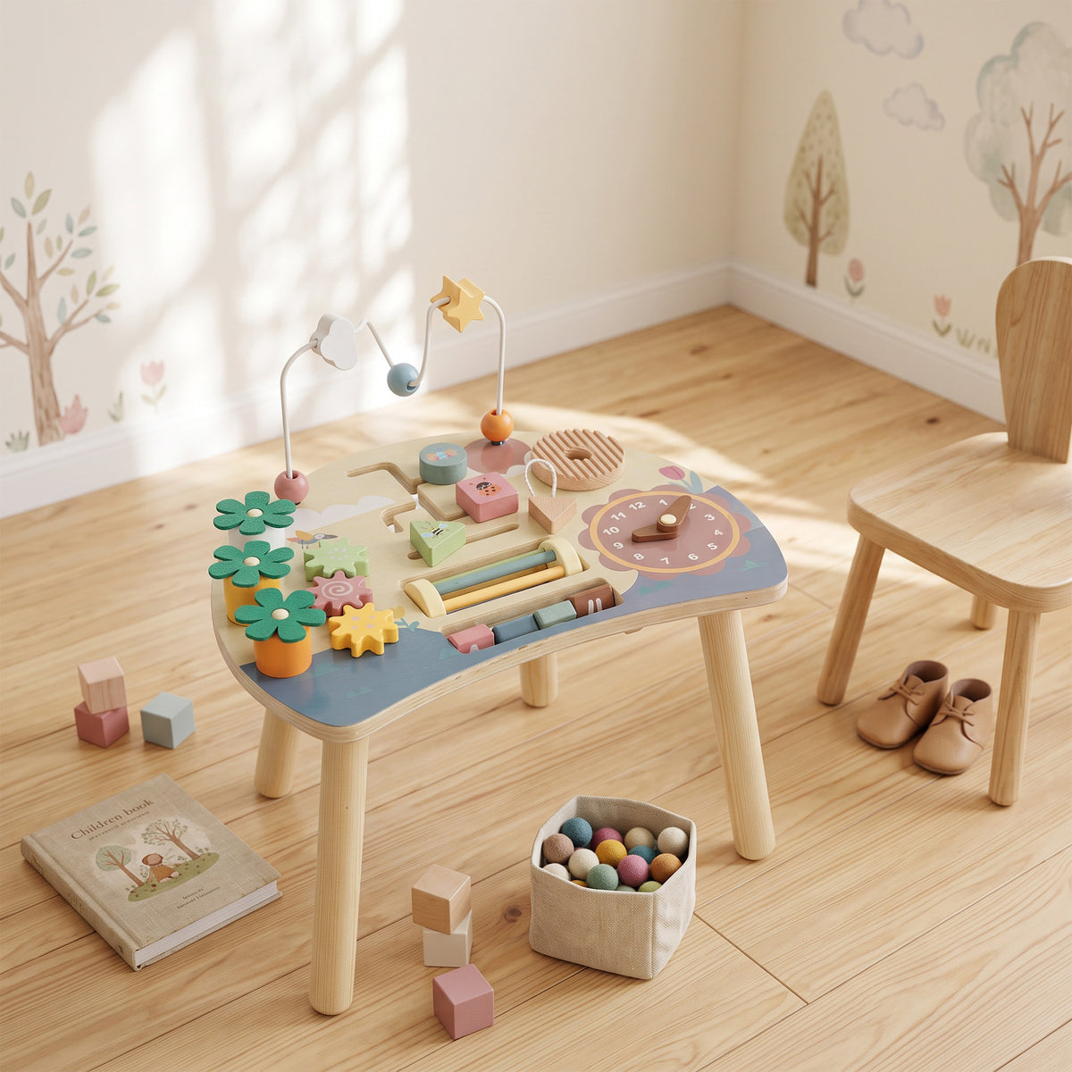 Aiyaplay Mesa De Actividades Para Bebé 1-3 Años 6 En 1 De Madera Montessori_1