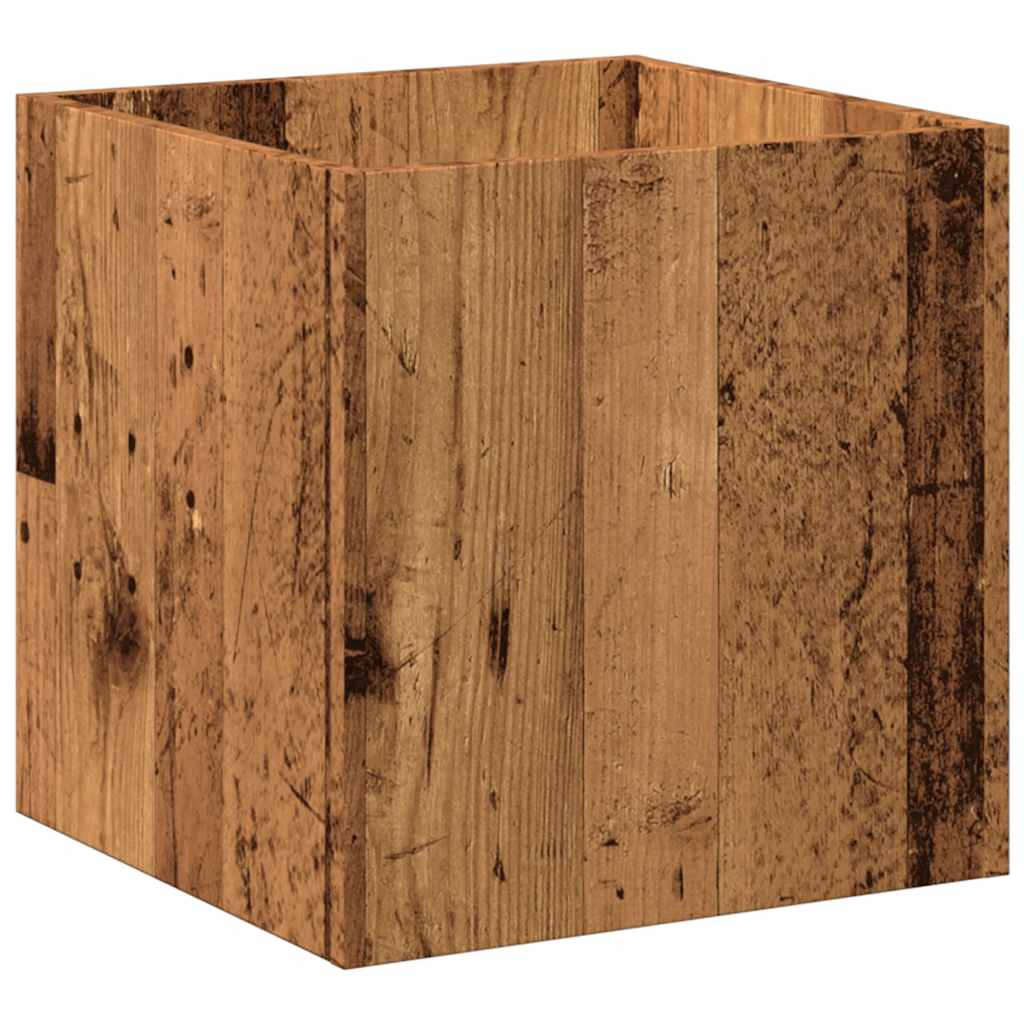 Jardinera De Madera Contrachapada Madera Vieja 40x40x40 Cm_5