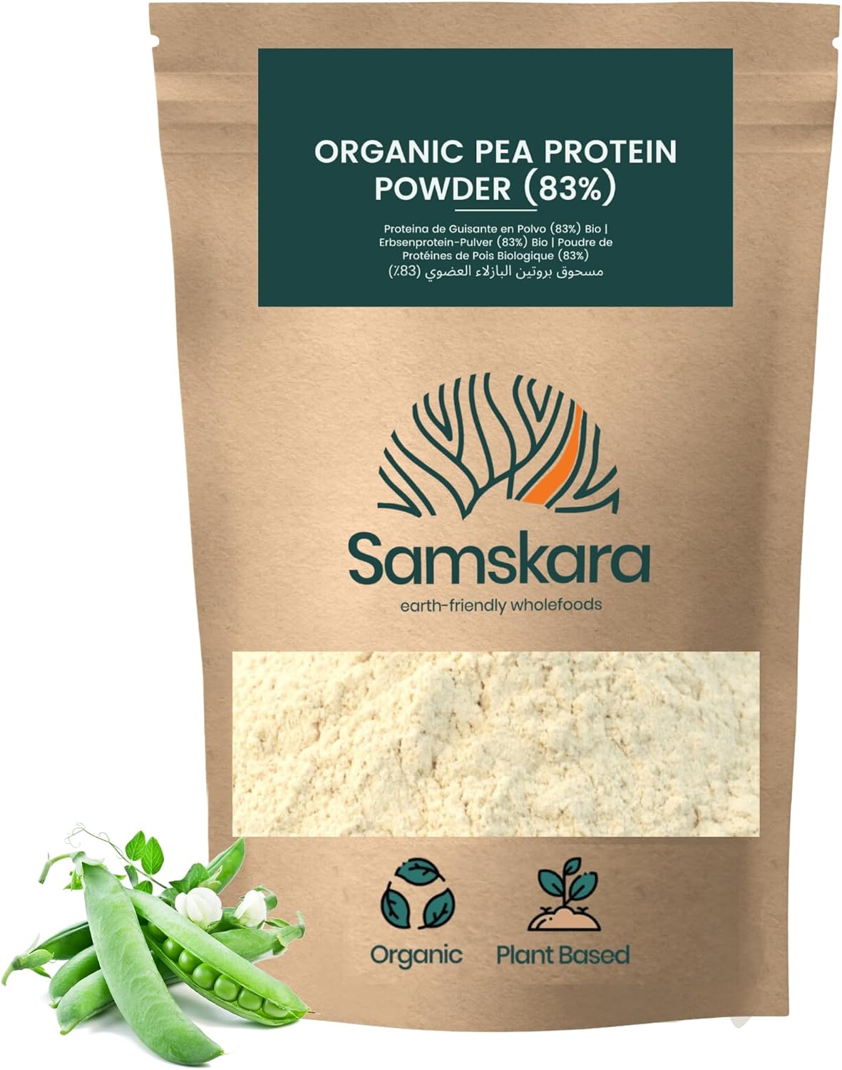 Proteína De Guisante Fermentada Bio - 1kg | Proteína Vegetal Ecológica Vegana Para Batidos Y Repostería_0
