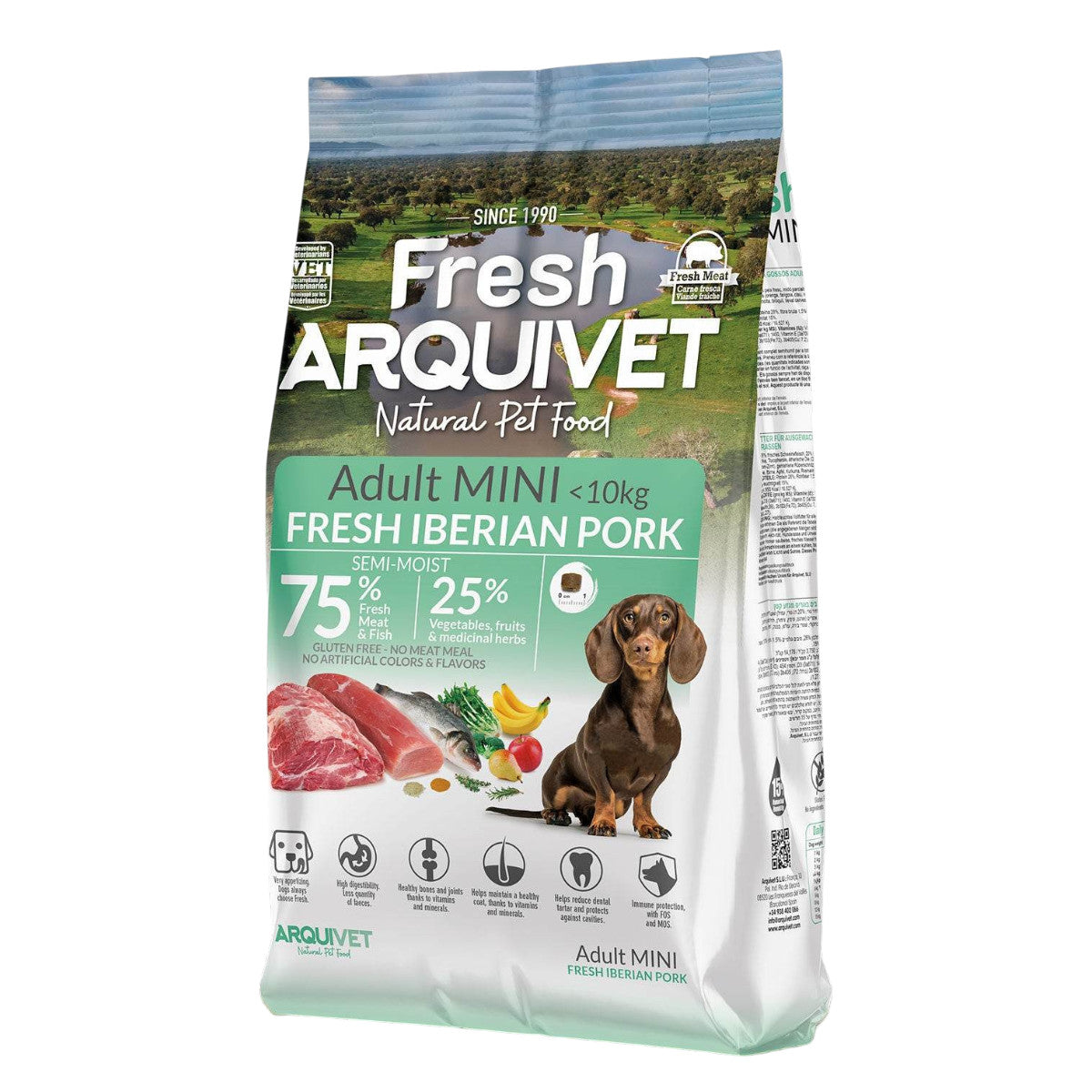 Alimento semihúmedo para perros Fresh Mini Iberian Pork Arquivet 2,5 Kg