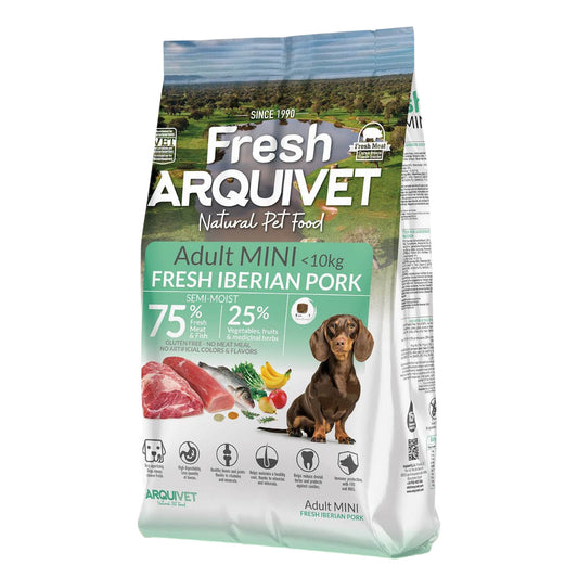 Alimento semihúmedo para perros Fresh Mini Iberian Pork Arquivet 2,5 Kg