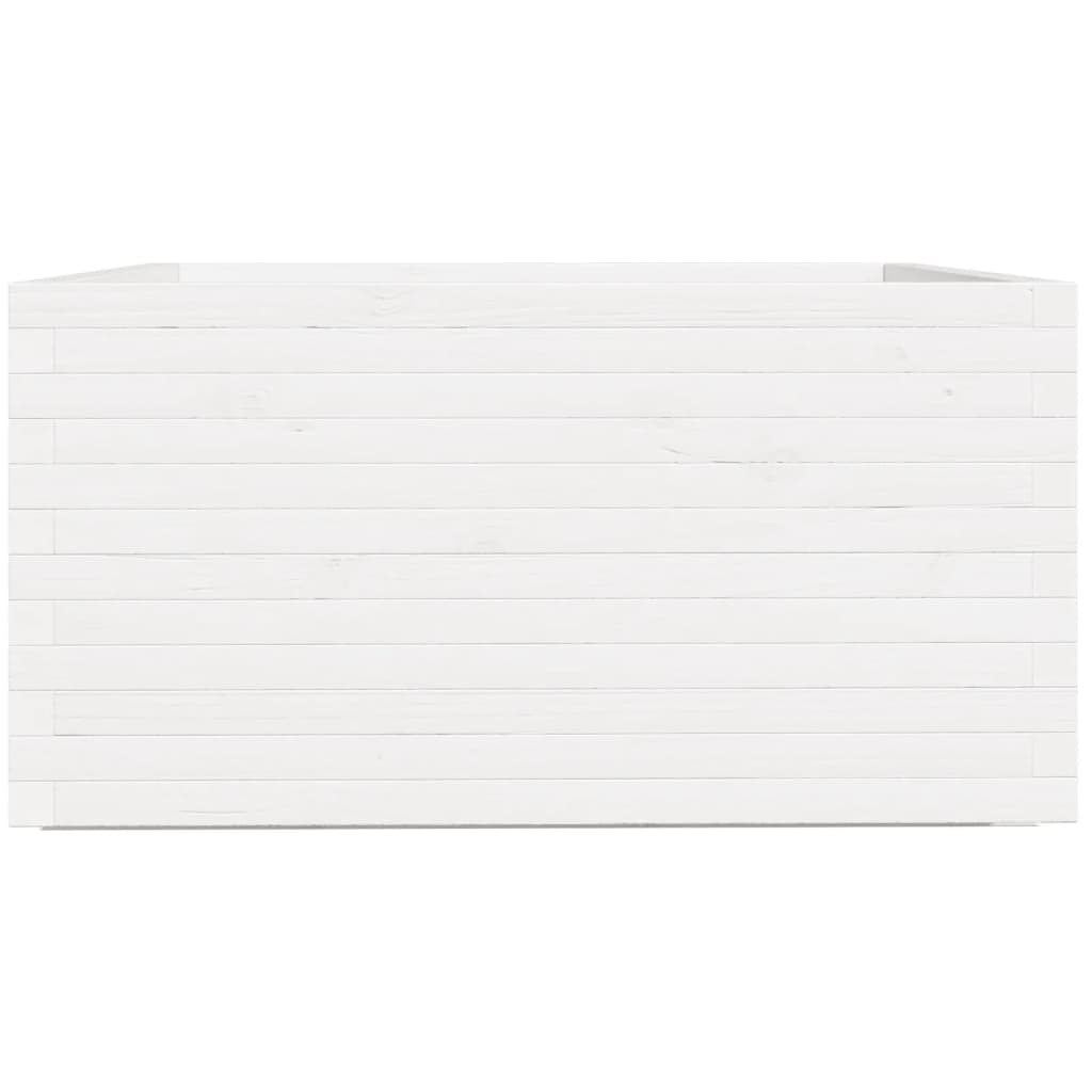 Jardinera Madera Maciza De Pino Blanco 90x90x49,5 Cm_5