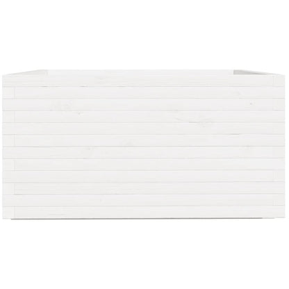 Jardinera Madera Maciza De Pino Blanco 90x90x49,5 Cm_5
