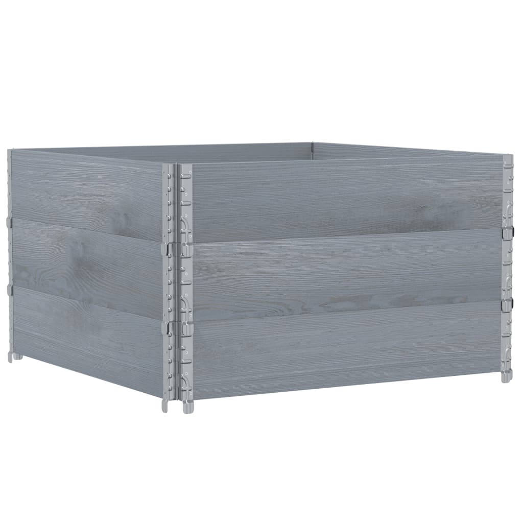 Jardinera De Madera Maciza De Pino Gris 100x100 Cm_0