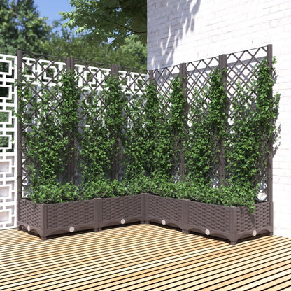 Jardinera Con Enrejado Pp Marrón 120x120x121,5 Cm_1
