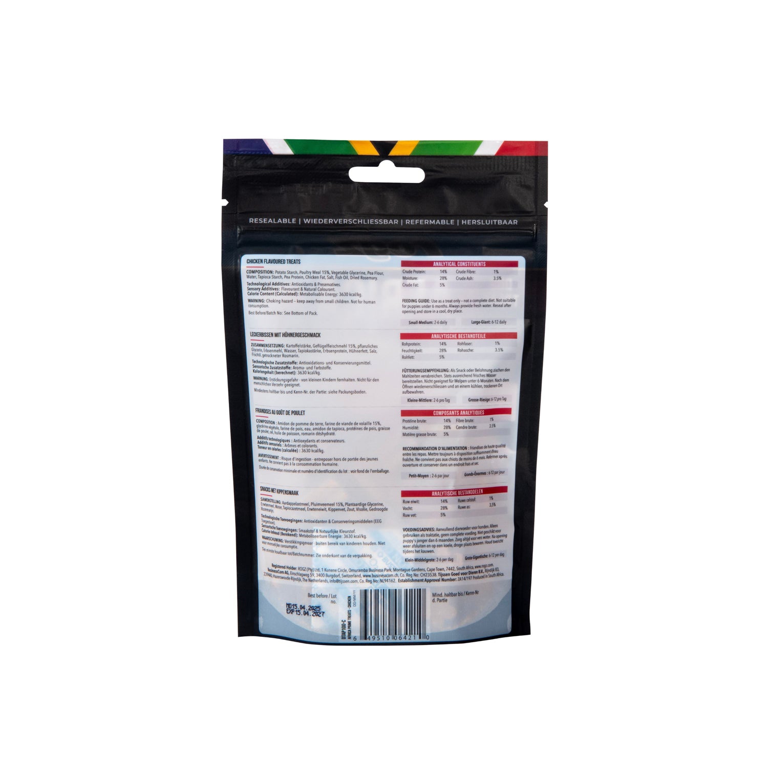 Rogz Snack Para Perros Sabor Pollo 6x100g Premio De Entrenamiento_4