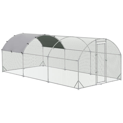 Pawhut Gallinero Para Exterior 5,7x2,8x1,97 M Para 12-18 Gallinas De Acero Galvanizado_0