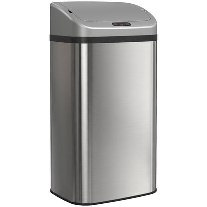 Balde De Lixo Homcom Abs E Aço Inoxidável Prata 33x25x69 Cm 851-047v00sr_0