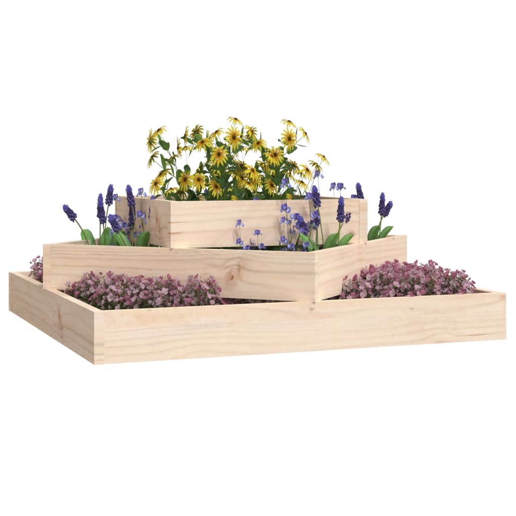 Jardinera De Madera Maciza De Pino 83x83x27 Cm_2