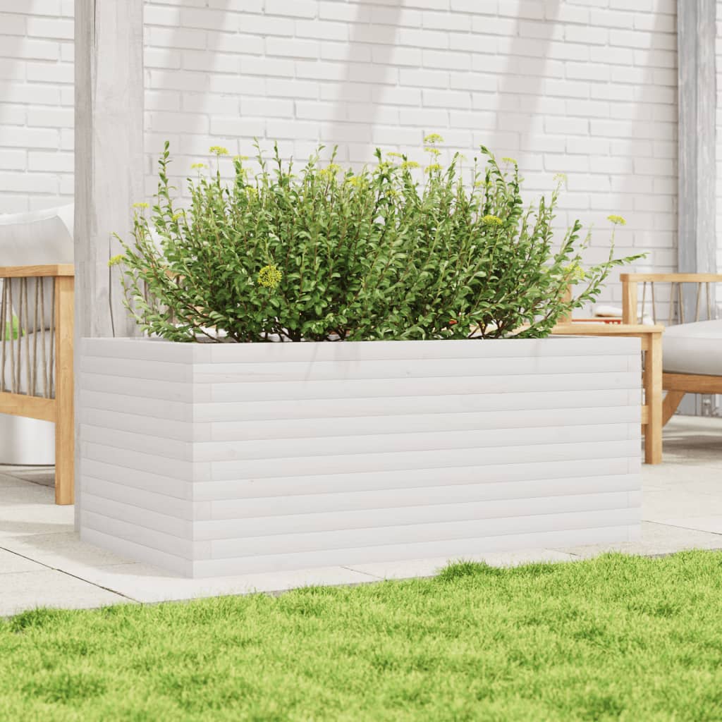 Jardinera De Madera Maciza De Pino Blanco 110x60x46 Cm_2