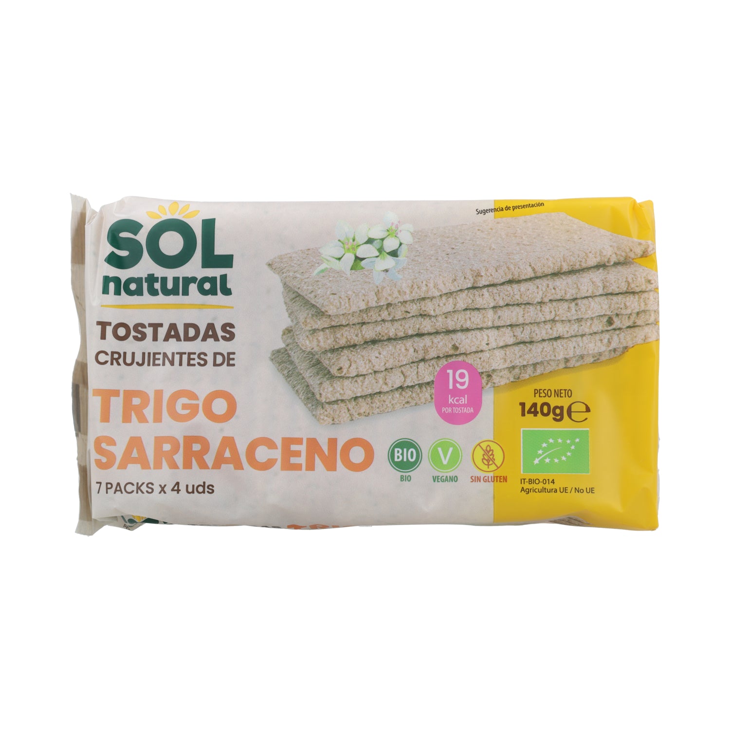 Tostada de trigo sarraceno sin gluten Sol Natural 140g BIO