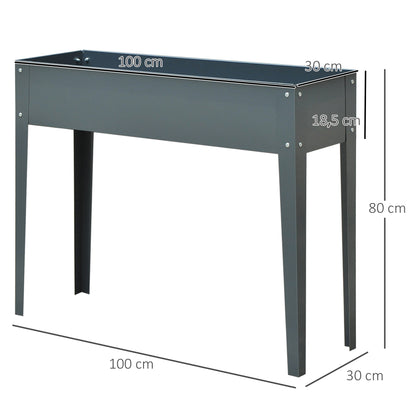 Outsunny Jardinera Elevada Rectangular Con 3 Orificios De Drenaje Para Planta_2
