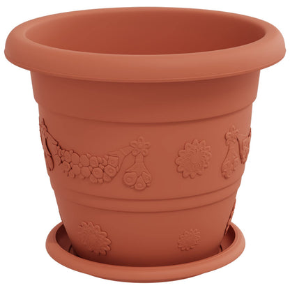 Macetas 24 Uds. Rojo Ladrillo Ø 26 X 21.5 Cm Plástico_4