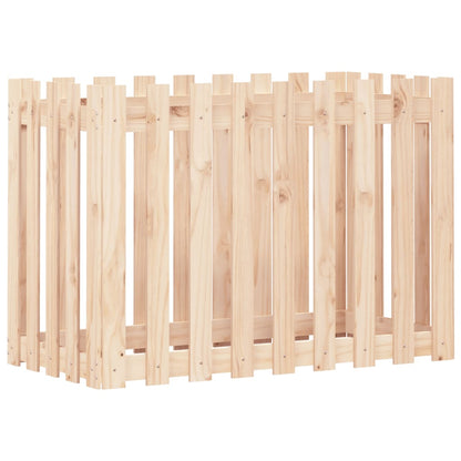 Arriate Elevado Jardín Con Valla Madera Maciza Pino 100x50x70cm_0