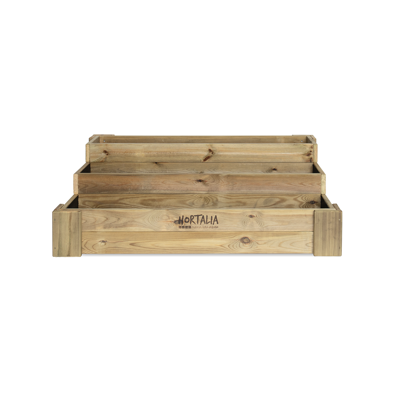 Cajón De Cultivo Madera Tratada Exterior Hortalia Box Stairs 120 120x80x40 Cm_2