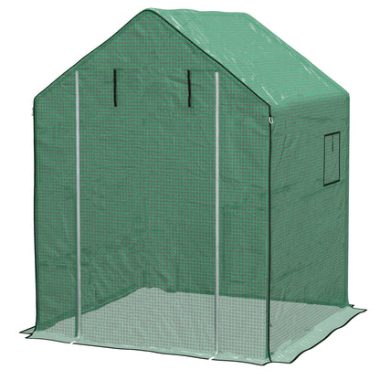 Cubierta De Invernadero Outsunny Pe Verde 140x143x190 Cm_0