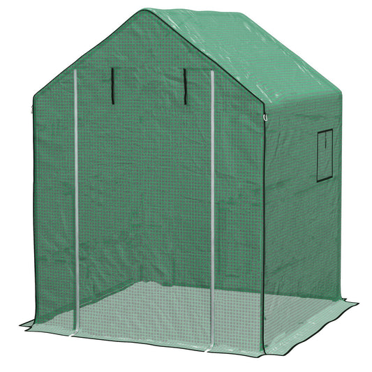 Outsunny Cubierta De Invernadero 140x143x190 Cm Con Ventana Anti-uv Verde_0