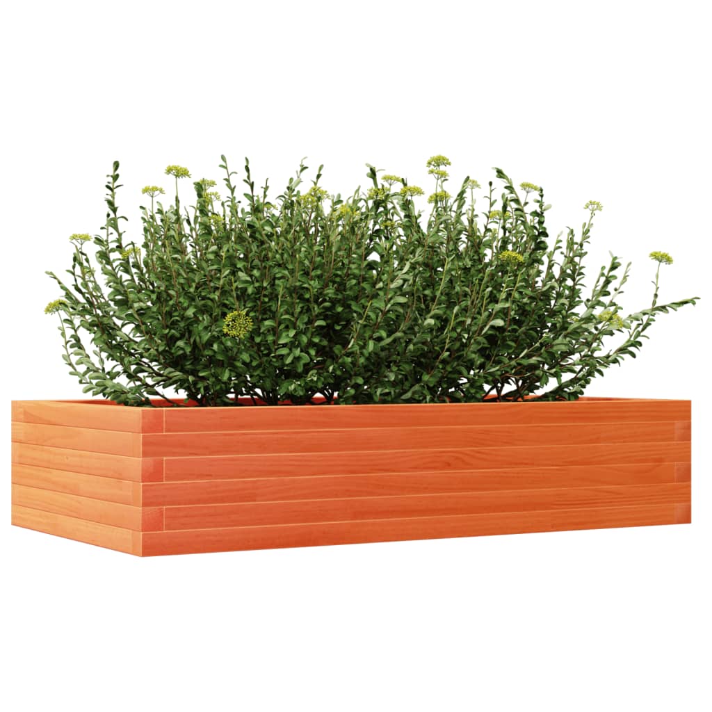 Jardinera Madera Maciza De Pino Marrón Cera 110x60x23 Cm_3