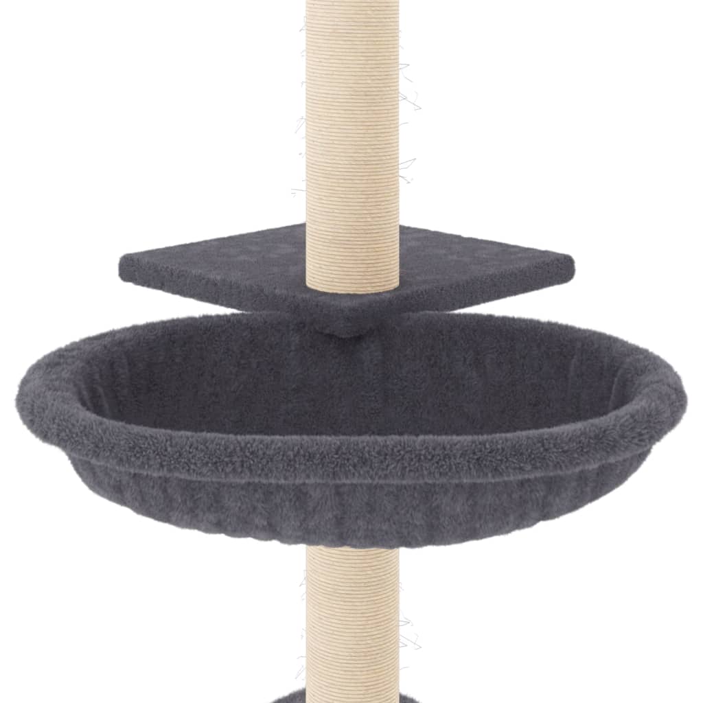 Rascador Para Gatos Con Postes De Sisal Gris Oscuro 72 Cm_5