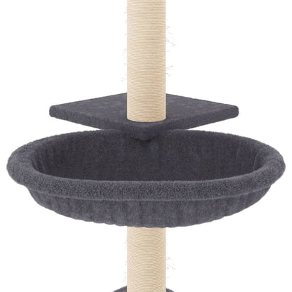 Rascador Para Gatos Con Postes De Sisal Gris Oscuro 72 Cm_5