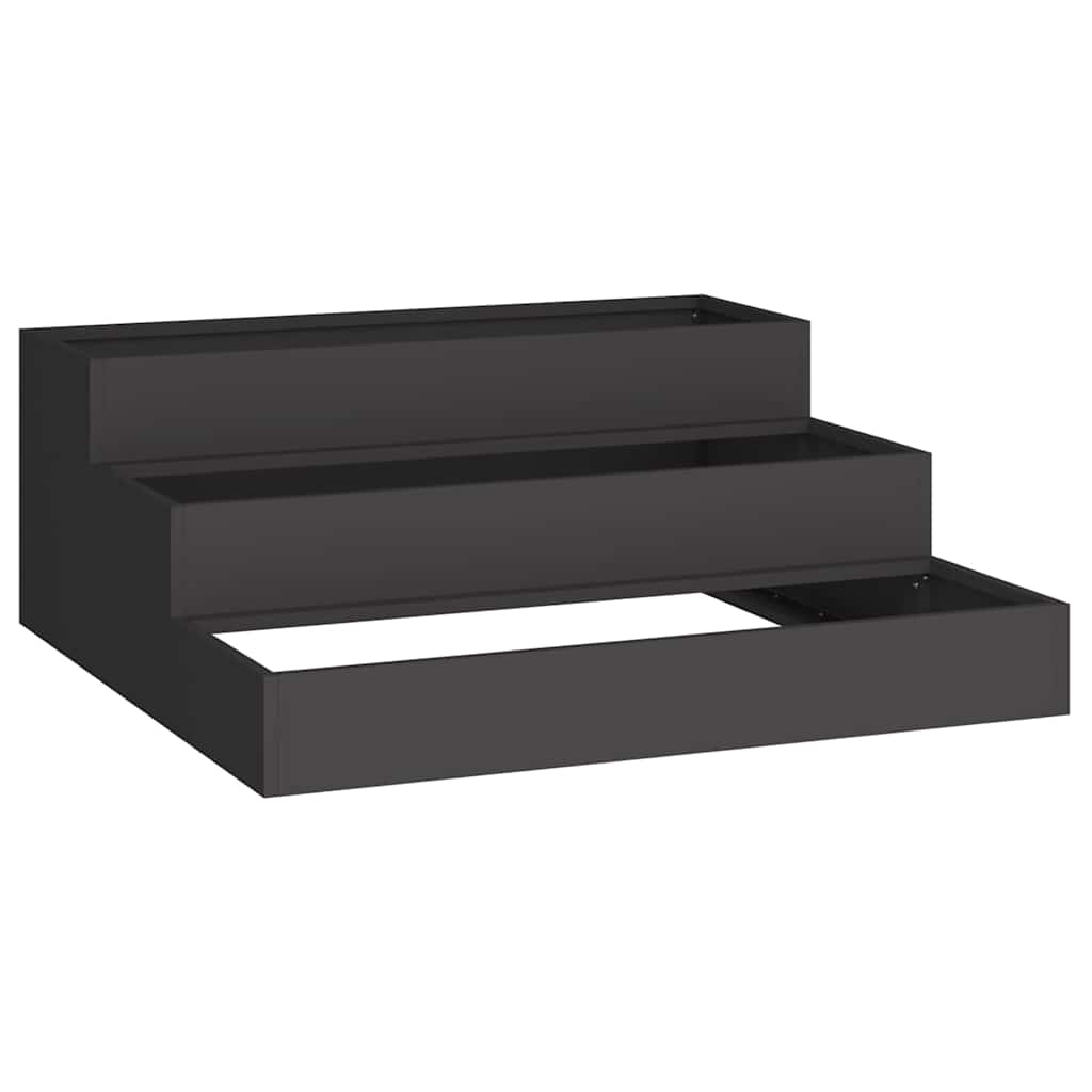 Macetero De Jardín Negro 90 X 90 X 35 Cm Acero Laminado En Frío_0