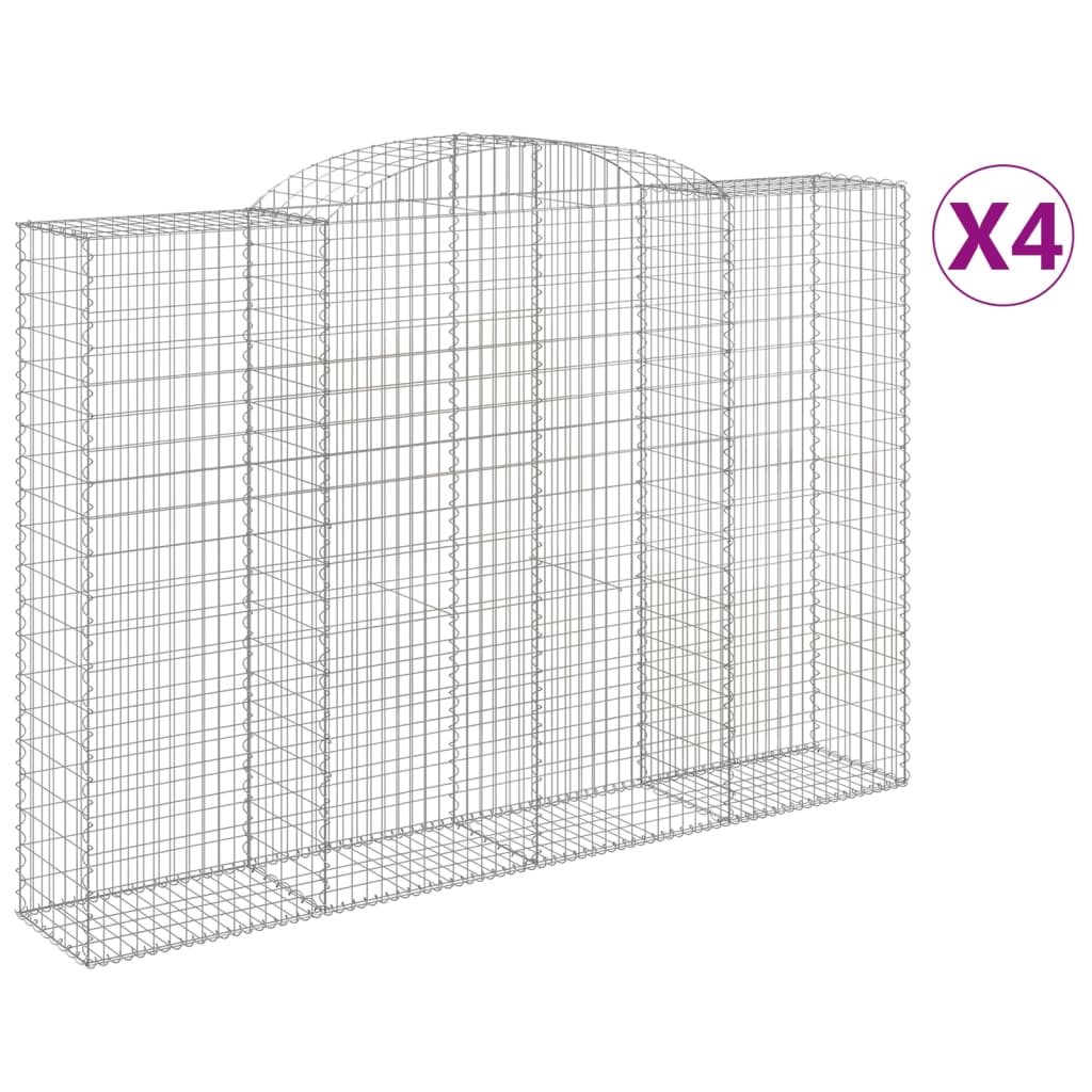 Cestas De Gaviones 4 Uds Forma De Arco Hierro 300x50x200/220 Cm_0