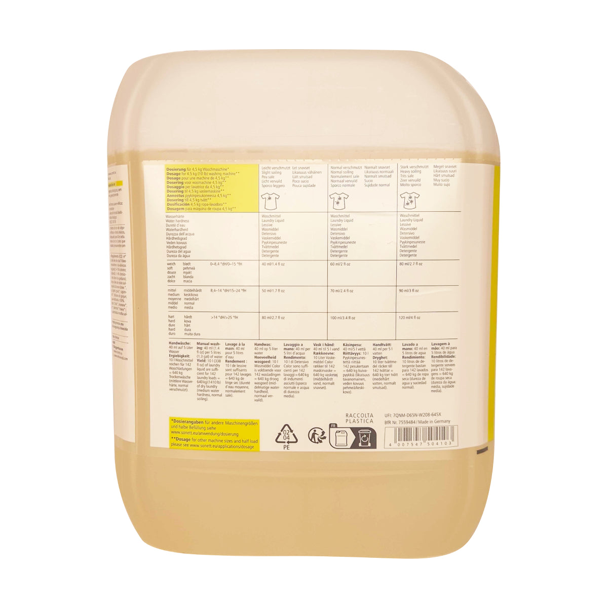 Detergente líquido ropa color Sonett 10L