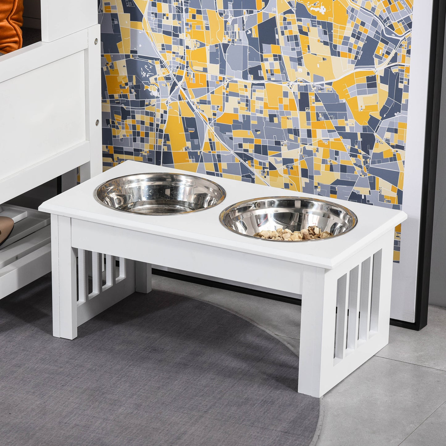 Pawhut Comedero Elevado Para Perros Con 2 Cuencos Extraíbles Y Soporte Acero_1