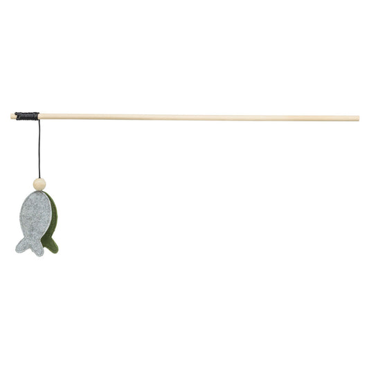 Pez caña teaser,madera/fieltro,hierba gatera, Trixie 48 cm