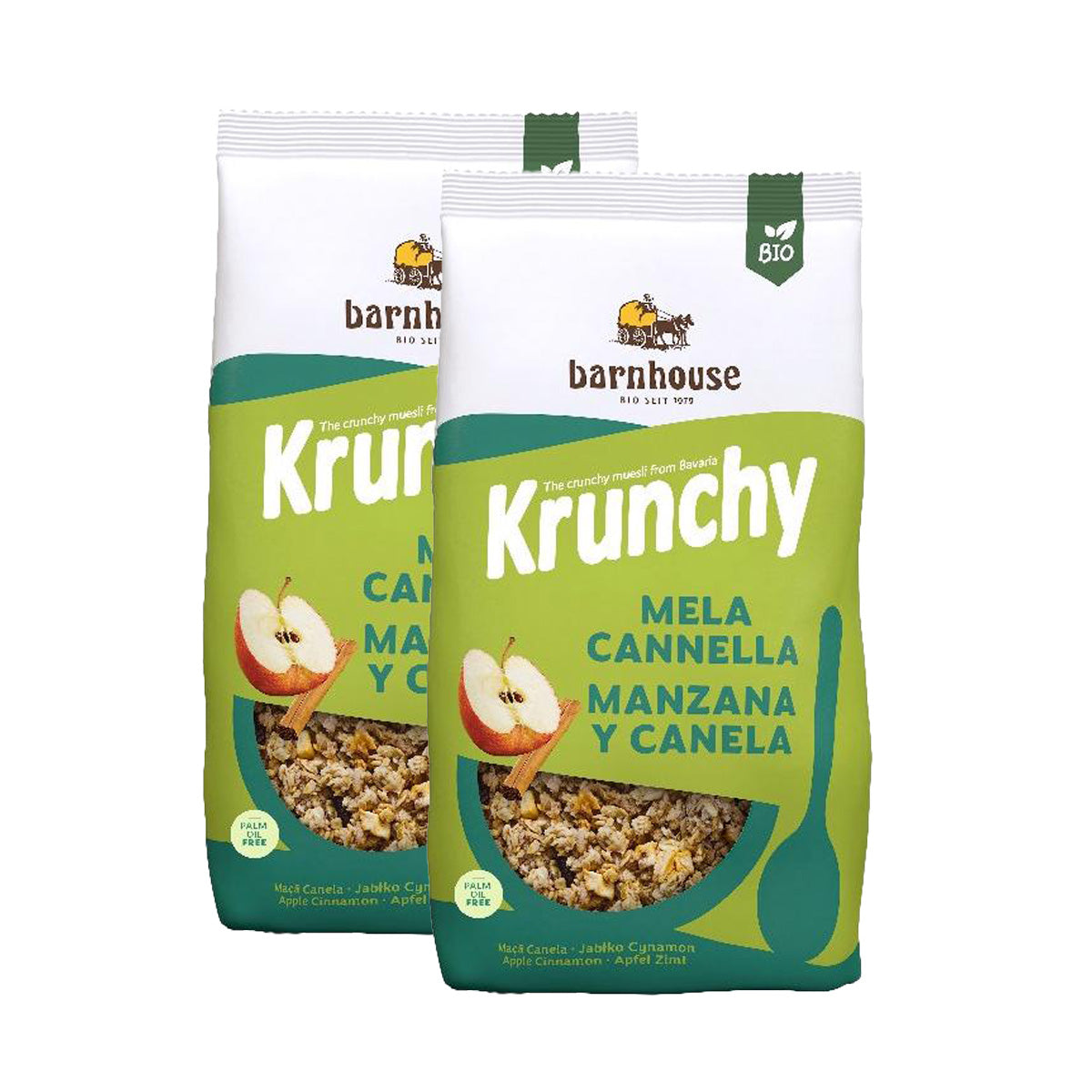 Pack 2x Muesli Krunchy Manzana y Canela BIO, Barnhouse, 750 gr