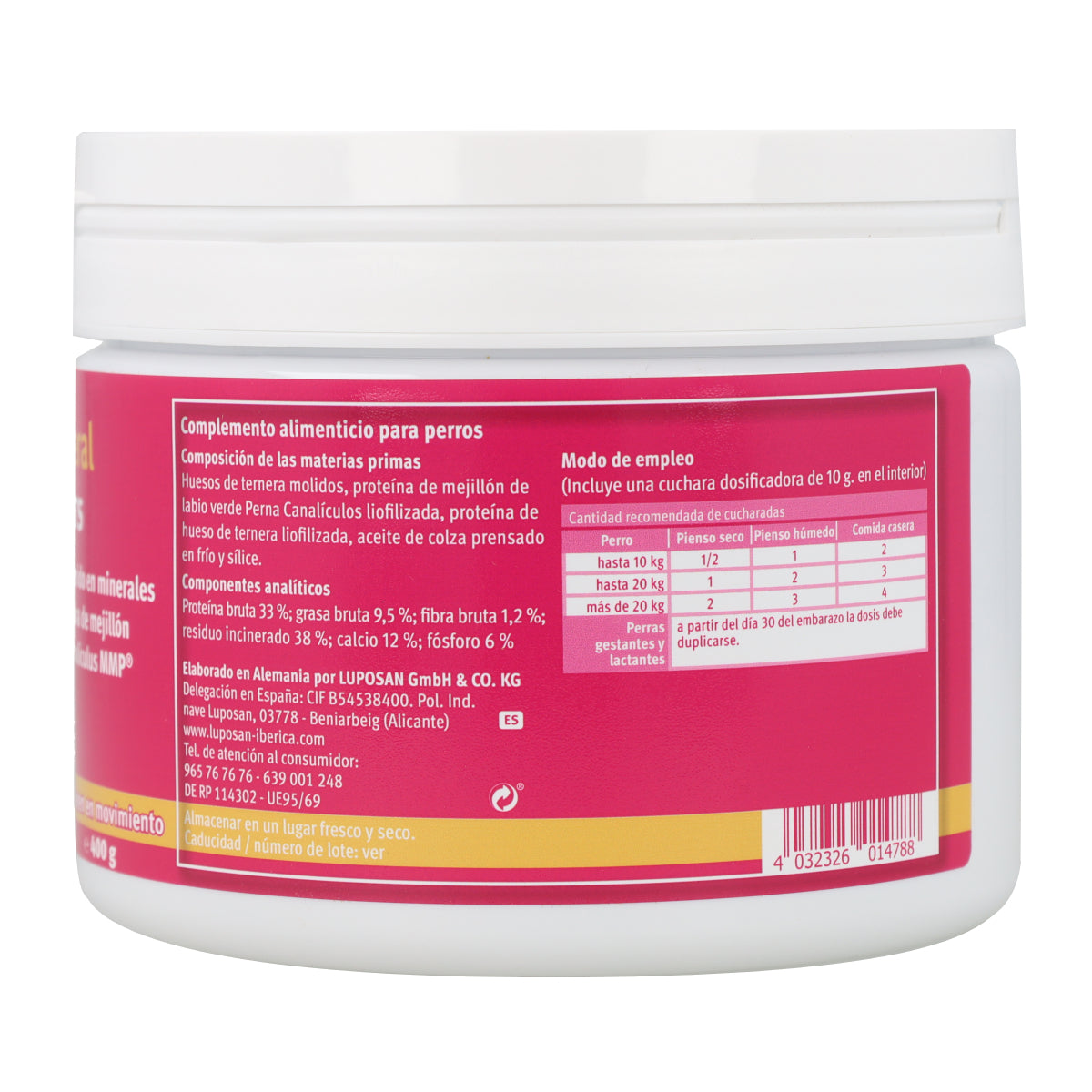 Lupo Mineral Protege, Regenera y Fortalece Huesos Pellet 400 g