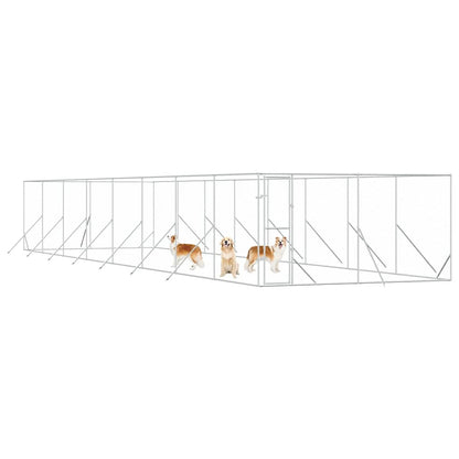 Perrera De Exterior Acero Galvanizado Plateado 4x16x2 M_3