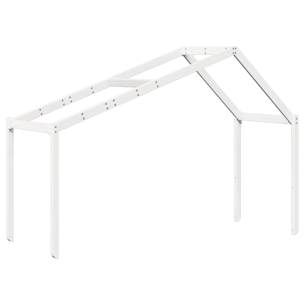 Techo De Cama Infantil Madera Maciza Blanco 213x85,5x144,5 Cm_0