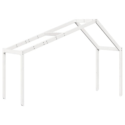 Techo De Cama Infantil Madera Maciza Blanco 213x85,5x144,5 Cm_0