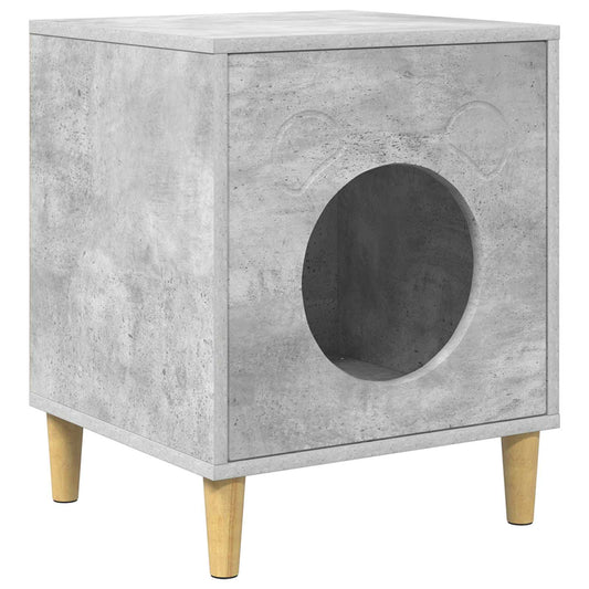 Casa Para Gatos Concreto 42,5 X 40 X 53 Cm Madera De Ingeniería_0